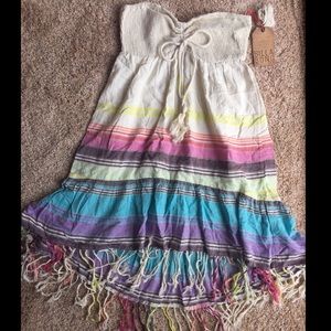 Billabong Multi Color Strapless Boho Dress